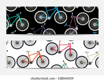 Gift Voucher Template with Bicycles in the background. Vector Illustration. EPS10