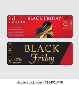 Gift Voucher Template for black friday Discount Coupon Vector Illustration
