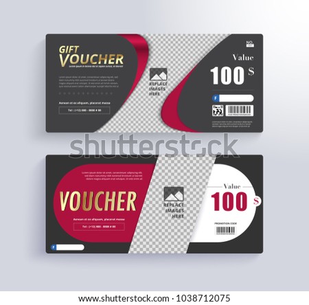 GIFT VOUCHER Template. Blank space for images.