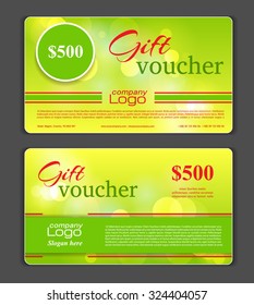 Gift voucher template. Can be use for  shopping cards,  discount coupon, banner, discount card , web design and other. Vector illustration abstract design