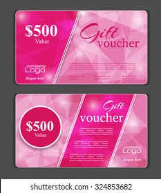 Gift voucher template. Can be use for  shopping cards,  discount coupon, banner, discount card , web design and other. Vector illustration. Abstract design
