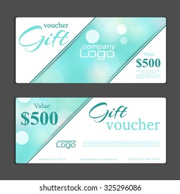 Gift voucher template. Can be use for  shopping cards,  discount coupon, banner, discount card , web design and other. Vector illustration. Abstract design