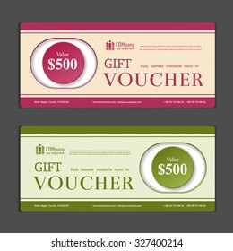 Gift voucher template. Can be use for  shopping cards,  discount coupon, banner, discount card , web design and other. Vector illustration