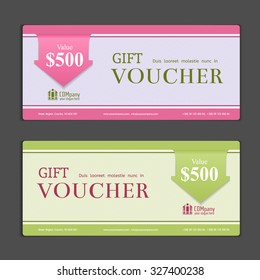 Gift voucher template. Can be use for  shopping cards,  discount coupon, banner, discount card , web design and other. Vector illustration. 