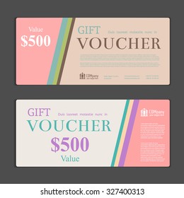 Gift voucher template. Can be use for  shopping cards,  discount coupon, banner, discount card , web design and other. Vector illustration
