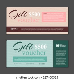Gift voucher template. Can be use for  shopping cards,  discount coupon, banner, discount card , web design and other. Vector illustration