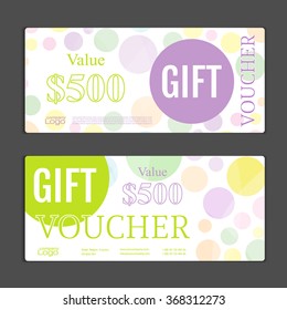 Gift voucher template. Can be use for shopping cards, discount coupon, banner, discount card , web design and other. Vector illustration. Abstract design