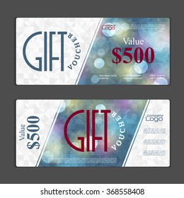 Gift voucher template. Can be use for shopping cards, discount coupon, banner, discount card , web design and other. Vector illustration. Abstract design