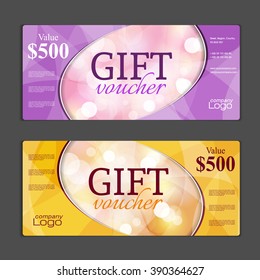 Gift voucher template. Can be use for shopping cards, discount coupon, banner, discount card , web design and other. Vector illustration. Abstract design
