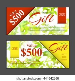 Gift voucher template. Can be use for shopping cards, discount coupon, banner, discount card , web design and other. Vector illustration. Abstract design