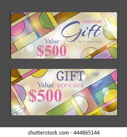 Gift voucher template. Can be use for shopping cards, discount coupon, banner, discount card , web design and other. Vector illustration. Abstract design
