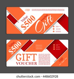 Gift voucher template. Can be use for shopping cards, discount coupon, banner, discount card , web design and other. Vector illustration. Abstract design