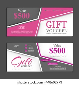 Gift voucher template. Can be use for shopping cards, discount coupon, banner, discount card , web design and other. Vector illustration. Abstract design