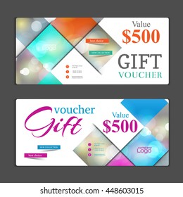 Gift voucher template. Can be use for shopping cards, discount coupon, banner, discount card , web design and other. Vector illustration. Abstract design