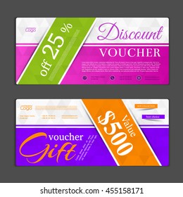Gift voucher template. Can be use for shopping cards, discount coupon, banner, discount card , web design and other. Vector illustration. Abstract design