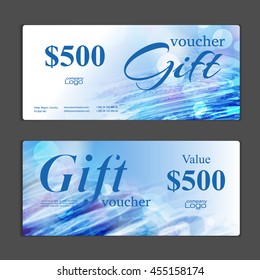 Gift voucher template. Can be use for shopping cards, discount coupon, banner, discount card , web design and other. Vector illustration. Abstract design
