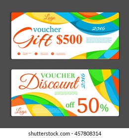 Gift voucher template. Can be use for shopping cards, discount coupon, banner, discount card , web design and other. Vector illustration. Abstract design