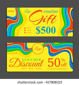 Gift voucher template. Can be use for shopping cards, discount coupon, banner, discount card , web design and other. Vector illustration. Abstract design