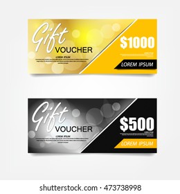 Gift voucher template. Can be use for shopping cards, discount coupon, banner, discount card , web design and other. Vector illustration. Abstract design