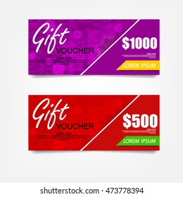 Gift voucher template. Can be use for shopping cards, discount coupon, banner, discount card , web design and other. Vector illustration. Abstract design