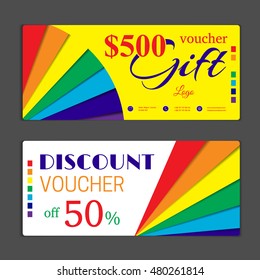 Gift voucher template. Can be use for shopping cards, discount coupon, banner, discount card , web design and other. Vector illustration. Abstract design