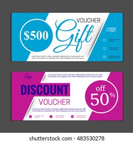 Gift voucher template. Can be use for shopping cards, discount coupon, banner, discount card , web design and other. Vector illustration. Abstract design