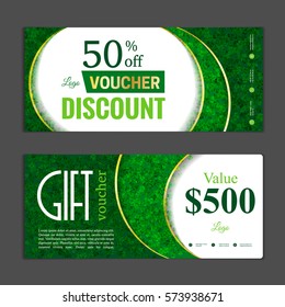 Gift voucher template. Can be use for shopping cards, discount coupon, banner, discount card , web design and other. Vector illustration. Saint Patrick's day design