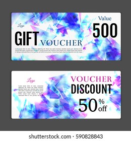 Gift voucher template. Can be use for shopping cards, discount coupon, banner, discount card , web design and other. Vector illustration. Abstract design