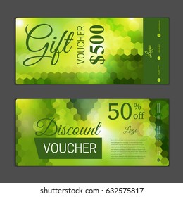 Gift voucher template. Can be use for shopping cards, discount coupon, banner, discount card , web design and other. Vector illustration. Abstract design