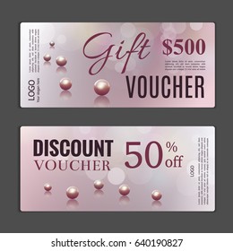 Gift voucher template. Can be use for shopping cards, discount coupon, banner, discount card , web design and other. Vector illustration