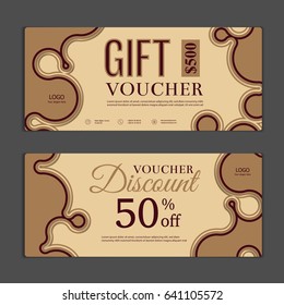 Gift voucher template. Can be use for shopping cards, discount coupon, banner, discount card , web design and other. Vector illustration. Abstract design