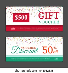 Gift voucher template. Can be use for shopping cards, discount coupon, banner, discount card , web design and other. Vector illustration.