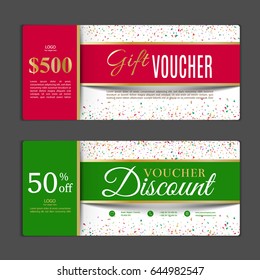 Gift voucher template. Can be use for shopping cards, discount coupon, banner, discount card , web design and other. Vector illustration.
