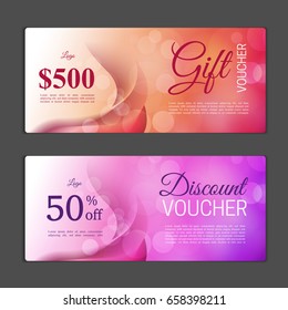 Gift voucher template. Can be use for shopping cards, discount c