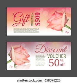 Gift voucher template. Can be use for shopping cards, discount c