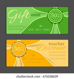 Gift voucher template. Can be use for shopping cards, discount coupon, banner, discount card , web design and other. Vector illustration. Abstract design