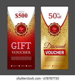 Gift voucher template. Can be use for shopping cards, discount coupon, banner, discount card , web design and other. Vector illustration. Abstract design
