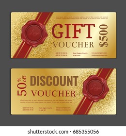 Gift voucher template. Can be use for shopping cards, discount coupon, banner, discount card , web design and other. Vector illustration.