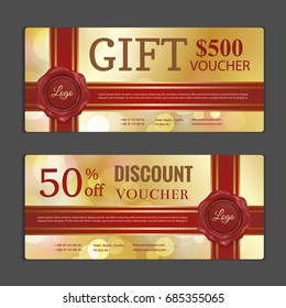 Gift voucher template. Can be use for shopping cards, discount coupon, banner, discount card , web design and other. Vector illustration.