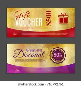 Gift voucher template. Can be use for shopping cards, discount coupon, banner, discount card , web design and other. Vector illustration. Abstract design