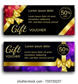 Gift voucher template. Can be use for shopping cards, discount coupon, banner, discount card , web design and other. Vector illustration. 