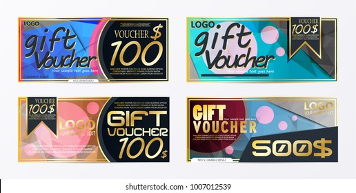 Gift voucher template card template with currency vector illustration abstract design illustration 