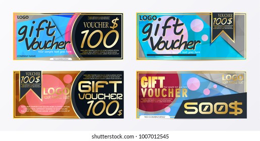 Gift voucher template card template with currency vector illustration abstract design illustration 
