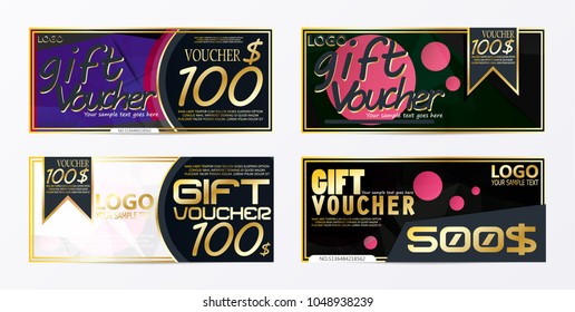 Gift voucher template card template with currency vector illustration abstract design illustration 