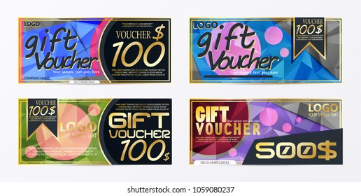 Gift voucher template card template with currency vector illustration abstract design illustration 