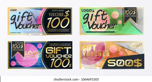 Gift voucher template card template with currency vector illustration abstract design illustration 