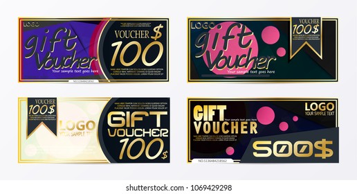 Gift voucher template card template with currency vector illustration abstract design illustration 