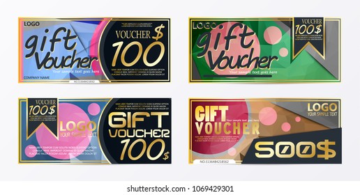 Gift voucher template card template with currency vector illustration abstract design illustration 