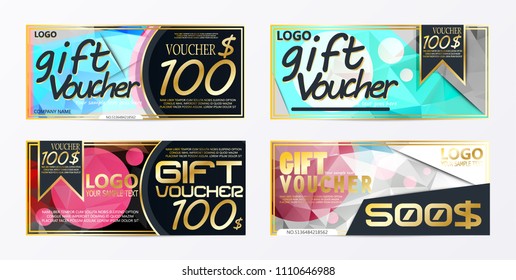 Gift voucher template card template with currency vector illustration abstract design illustration 
