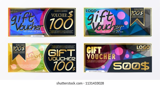 Gift voucher template card template with currency vector illustration abstract design illustration 